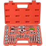 Gunpla Tap and Die Set 40 Pieces Tungsten Alloy Steel Metric Tap and Die Kit Combination for Cutting External and Internal Th