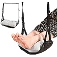 Airplane Foot Rest, Airplane Footrest with Inflatable Cushion, Portable Airplane Foot Hammock for Flight Office Desk Home Use, Comfortable Adjustable Foot Rest for Long Hours of Sitting