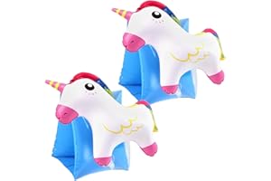 KYZUZIA Braccioli di Sicurezza per Bambini unicorno 3D,Generisch Pali da nuoto per bambini, adatti per bambini dai 2 ai 6 anni, ideali per feste in piscina e spiaggia ﻿ ﻿