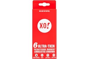 FLO XO! Ultra Thin Eco Friendly Lubricated Condoms, Natural Rubber Latex (Pack of 6)