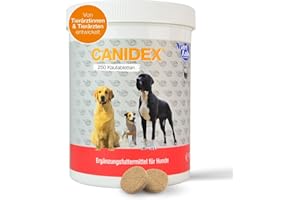 NutriLabs Canidex Gelenktabletten für Hunde 250 Stk. - mit MSM, Hyaluronsäure, Glucosamin, uvm. - Gesundheitsprodukte für Hunde - Nahrungsergänzungsmittel Hund - Teufelskralle-Hund