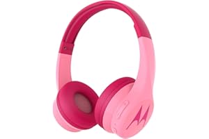 MOTOROLA SOUND Motorola Squads 300 - Bluetooth Kinderkopfhörer - 24Std. - Begrenzter Lautstärk mit 85 dB, Flexibel und langlebig, Gehörschutz und Musik-Sharing-Funktion, Anti-Allergie-Kissen (BPA-frei) - Rosa