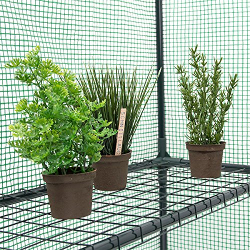 Relaxdays 10018889 Gewächshaus Folie Gitterplane 8 Fächer robust, 140 x 190 x 140 cm, metall - 4