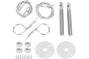 EVTSCAN Hood Pin Plate Lock, Stainless Steel Engine Hood Pin Plate Bonnet Lock Clip Kit Car Modified Accessory