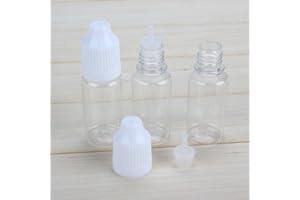ELANDY Transparent PET Empty Squeezable Dropper Bottles Eye Liquid Empty Dropper Smoke Oil Bottle(Bottle+Tip Cap+Cap) (50)