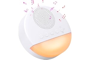 Hombasing Machine à Bruit Blanc, Veilleuse Bébé Musicale et Lumineuse, Veilleuse bébé Pratique avec 11 Musiques Relaxantes, pour Enfant Adulte, 3 Modes de Chronométrage Instrument de sommeil