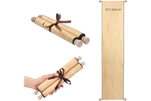 Epakh 1 Pack Blank Paper Scrolls Wrapped on Wood Rod for Writing, Drawing, Calligraphy, Wedding Vows, Cosplay Prop, Renaissance Festivals, Tabletop Role Playing