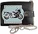 Produktbild Yamaha FJR 1300 Grau Bild auf KLASSEK Marken RFID Herren Geldbörse Portemonnaie Echtes Leder mit Kette Motorrad Bike Zubehör Geschenk mit Metall Box NICHT OFFIZIELLE YAMAHA Produkte