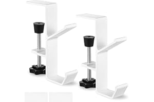 ANBEEISS 2 Pcs Porte Sac à Main Table, Accroche Sac a Main pour Table, Support de Crochet de Suspension de Bureau Vis Réglables 7,5-55 mm, Supports de Casque, Crochets pour Sacs à Mains Restaurant