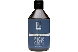 Cura Lignum® Huile de Teck pour Bois - Séchage: 24h - Fini Satiné & Dorée - Huile Teck Exterieur & Intérieur - Renforce l'Imperméabilité du Bois - Anti Grisaillement - Fabriqué en Allemagne, 500ml