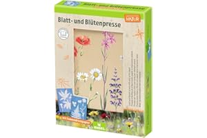 moses. Expedition Natur Blatt- und Blütenpresse mit Sonnendruckpapier, Blumenpresse für Kinder, Pflanzenpresse aus Holz zum Konservieren von Blüten und Blättern, mit 2 Klettverschlussschlaufen