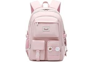 Makukke Middle School Backpacks for Teen Girls - kawaii Anime Kids Bookbags Women Casual Daypack (Pink)
