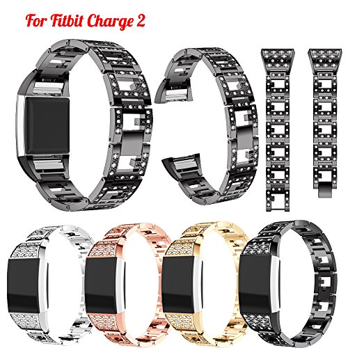 Fitbit Charge 2 Armband, iHee 2017 Vertraglicher Design Stil Edelstahl Uhren Armband Armband für Fitbit Charge 2