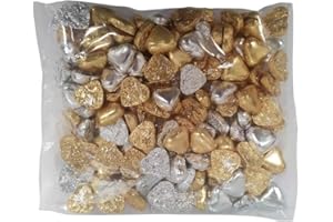 IVIN CANDY Corazones de Chocolate con Leche con decoración en color plata y oro Interdulces 1 kg