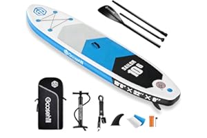 ‎GOOSEHILL Goosehill Aufblasbares Stand Up Paddling Board, Größe 10'6'' x 32" x 6", Verstärktes Double Layer All-Around Paddleboard für alle Könnensstufen, Ultraleicht und stabil mit Premium SUP Paket