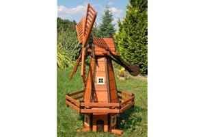 DEKO-SHOP-HANNUSCH Windmühle Windmühlen Holzwindmühle holländischer Art 1,20 m imprägniert kugelgelagert