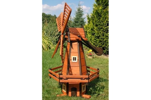 Moulin à vent Moulins à vent Moulin à vent en bois de style hollandais 1,20 m imprégné avec roulement à billes