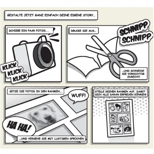 Comic Fotorahmen mit Aufklebern und Stift – Bilderrahmen - 5