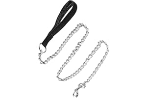 BBTCXJS Laisse pour Chien en métal pour Chiens de Taille Moyenne, Laisse pour Chien Robuste, 1,2 m, résistante à la Mastication, Laisse en métal avec poignée Souple pour Chiens de Petite, Moyenne et Grande