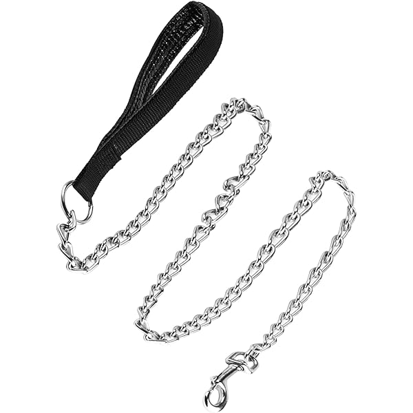 Guinzaglio Per Cani A Catena Metallica - Resistente Alla Masticazione, Con Maniglia Imbottita - Foto 10