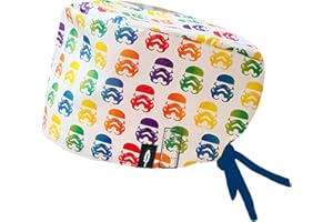 ROBIN HAT - Cagoule chirurgical RETRO STAR WARS Cheveux Longs Avec système de fixation sur le calot - 100% cotone (Autoclave) - Confort maximum.