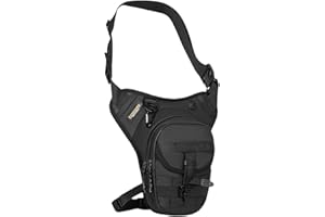 AOMIUN Sac de jambe de moto, sac banane, sac à bandoulière imperméable pour homme et femme, capacité extensible, multifonctionnel pour équitation, cyclisme, randonnée, escalade, Noir , 20*15*8