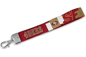Rico Industries NFL Football San Francisco 49ers Standard-Handgelenk-Schlüsselband, niedlicher Handgelenkriemen, Schlüsselanhänger für Damen und Herren, Autoschlüssel, Ausweise, Karte, Geldbörse