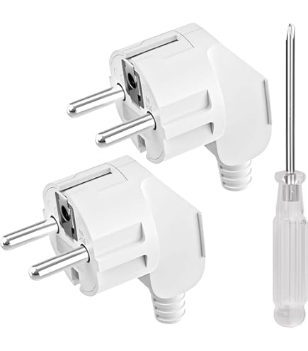 Fiche Mâle 2P T Blanche Sortie Latérale