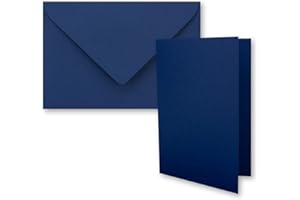 ‎FARBENFROH BY GUSTAV NEUSER 25x DIN B6 Faltkarten Set mit Umschlägen in Dunkelblau (Blau) - 120 x 170 mm - ideal für Einladungskarten, Hochzeit, Taufe, Kommunion, Konfirmation - Marke: FarbenFroh