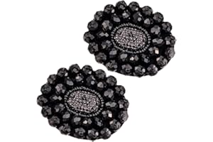 GORGECRAFT 2 Pezzi in Lega di Strass Clip per Scarpe Rimovibili Perline Nere Ciondoli per Scarpe Abbellimenti Cristallo Scarpe Gioielli Clip Fibbie per Donne Tacchi da Sposa Festa di Nozze Borse