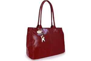 CATWALK COLLECTION HANDBAGS - Duża Damska Skórzana Torba Tote/Na Ramię w Stylu Vintage - KENSINGTON