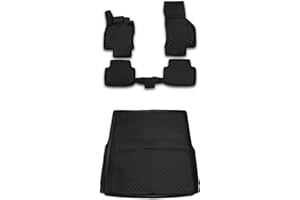 ‎LEMENT Element 3D Gummimatten & Kofferraummatte Set passend für VW Passat B8 | Baujahr 2014-2025 | Kombi | 100% passgenaue Auto Fußmatten, robuste Fußmatte Auto, Gummimatten Auto, Fussmatten Gummi