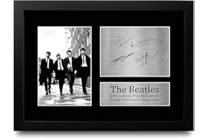 HWC Trading The Beatles A4 Gerahmte Signiert Gedruckt Autogramme Bild Druck-Fotoanzeige Geschenk Für John Lennon Ringo Starr Paul Mccartney George Harrison Musik-Fans