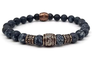 Nahle | Wikinger Armband | 8mm Viking Stretch- Armband | handgemachtes Perlenarmband | mit edler Schmuckschachtel (20, Viking)