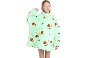 Ruiuzioong Sudaderacon Capucha de Gran tamaño para y niñas, Manta con Capucha de Gran tamaño,súper Suave y cálido Forro Polar Sudadera con Capucha