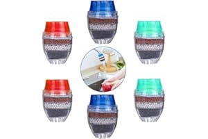 BETOY 6 Pezzi Rubinetto Acqua Carbone Attivo Filtro Acqua Mini Filtro con Carbone Cartuccia Filtro Pulito Rubinetto Cucina di Casa