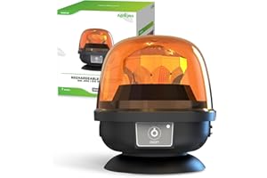 ‎AGRIEYES Agrieyes Magnet Rundumleuchte Akku, Klasse I Tragbare 12-24V Rotierende Warnlicht, Wiederaufladbare Amber Blitzlichter Stroboskoplichter für Fahrzeuge, Anhänger, LKW, Traktoren
