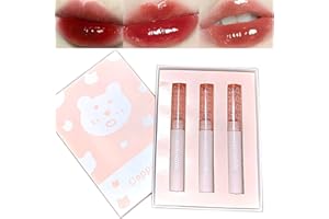 Sitovely 3Pcs Spiegel Wasser Lip Gloss Glas Flüssigkeit Lippenstift Set, feuchtigkeitsspendende, Glaze Tint, Hydratisierte Hochpigmentierte, Makeup Geschenksets für Mädchen und Frauen (B)