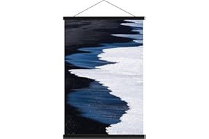 Sanauto A1 Posterleiste Posterschiene Posterleisten 61CM, Magnet Magnetische Holz Poster Aufhänger Halter Rahmen Leisten Bilder Bild Bilderleiste Bilderrahmen 60x90 61x91.5 60x40 (61cm, Schwarz)