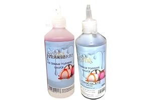 SYNC'T Topping Sauces - Strawberry and Chocolate Fat Free Ice Cream and Dessert 2 Pack Bundle Topping Sauce, Suitable for Vegans/Vegetarians for Cocktails, Popcorn, Pancake,Waffles and Much More, 2X 625ml