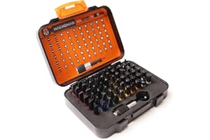 MACHOMAN 1MC061 Custodia portatile da 61 pezzi per cacciavite, dotata di 60 punte e 1 portapunte magnetico da 60 mm