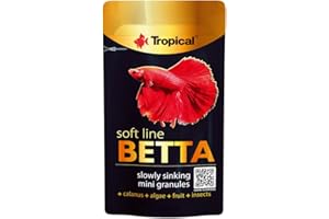 TROPICAL Soft Line Betta 5g - Nourriture Tendre sous Forme de Mini granules Descendant Lentement pour Betta’s et Autres Petites espèces de Poissons Labyrinthe