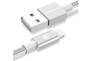 UNBREAKcable iPhone Charger Cable [6.6ft/2m, C89 Apple MFi Certified] Nylon Braided Apple Charger USB Fast Charging Lightning Cable for iPhone 14 13 12 11 Pro Xs Max XR X 8 7 6s 6 SE iPad-Silver