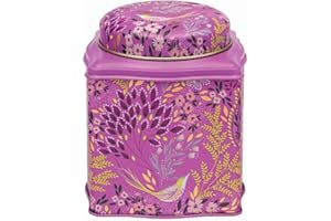ELITE GIFT BOXES Sara Miller New Havali Pink Birds Wavy Dome Tea Caddy 105 x 105 x 110mm
