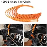 10pcs Anti-skid Tire Chain, Portable Emergency Traction Car Snow Tire Anti-slip Chain for Sand Road Snow Road
