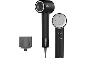 AINA seche cheveux, Moteur sans balais sèche cheveux pour femmes 4C cheveux épais - 110,000RPM Attaches magnétiques ionique protecteur de chaleur pour cheveuxléger, voyage, compact(Argent froid)