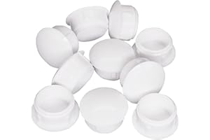 SKIR'CO Tapones de Plástico Blanco (40 Unidades) - 13 mm para Agujeros de Taladro y Muebles - Tapas para Orificios de Tornillos