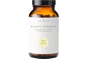 ‎NATURKUR Naturkur® R-Alpha Liponsäure 300mg - 120 Kapseln im Apothekerglas - Vegan, ohne Zusatzstoffe, in Handarbeit hergestellt in Unterfranken
