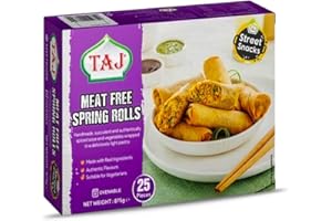 VEENAS TAJ Meat Free Spring Roll | 25Pcs | 875G | Frozen | Spring Home | Easy Cook | Easy Wrap | Indian Origin | Spring Roll