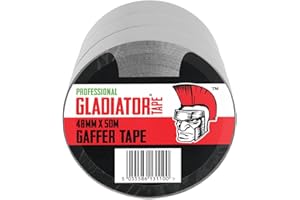 Gladiator® Duct Tape- 48mm x 50m (Pack of 3) - Strong Silver Gaffer Tape Heavy Duty Adhesive Cloth Tape, Super Sticky And Waterproof Gaffa Tape